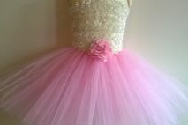 Pink and White Flower Girl Special Occasion Dress