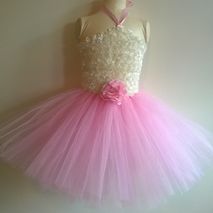 Pink and White Flower Girl Special Occasion Dress