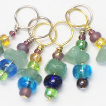 Hand Made Glass Bead Stitch Markers Set of 6