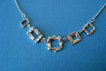 Five Tiny Frames Necklace Sterling Silver