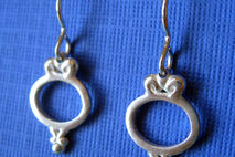 Dangle Earrings Sterling Silver. Ornate Frame