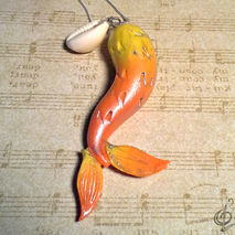 Polymer Clay Ombre Mermaid Tail Necklace