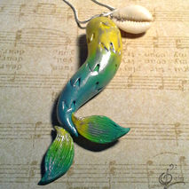 Polymer Clay Ombre Mermaid Tail Necklace