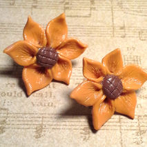 Polymer Clay Sunflower Earring Post Studs