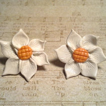 Polymer Clay Daisy Earring Post Studs