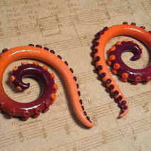 Customizable Polymer Clay Ombre Tentacle Swirl Gauges