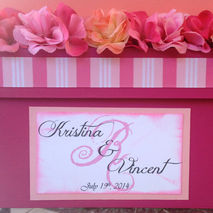 Custom Wedding Card Box, 3 Tier, Pink and coral