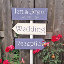 Custom Wedding Directional Sign, Ceremony, Reception, 3 Signs