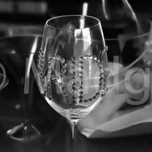 black&white bride glass