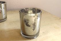 Set of 10 Mercury Glass Votives