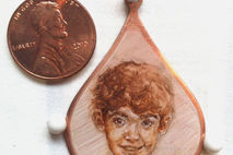 Custom miniature oil portrait, copper pendant, miniature paintin