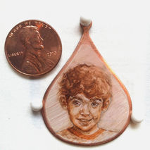 Custom miniature oil portrait, copper pendant, miniature paintin