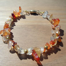 Semi-Precious Orange Carnelian Nugget Statement Bracelet