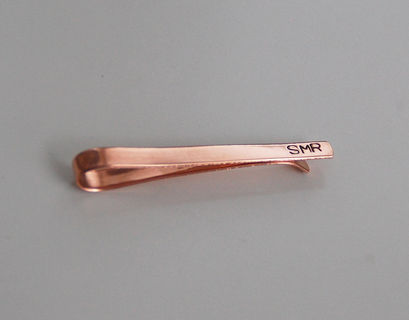 Hand Stamped Tie Clip - Men's Copper Tie Bar Clip - Personalized ...