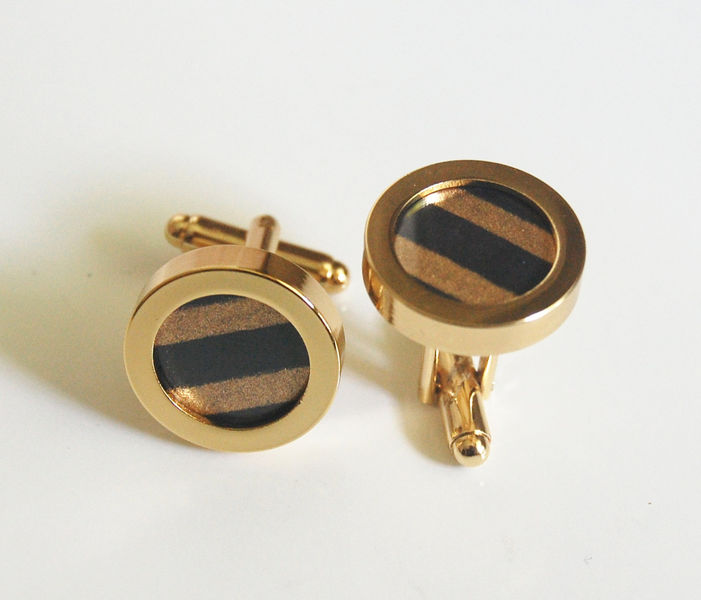 Men's Cuff links Men's jewelry Photo Cuff Links Gold Plated