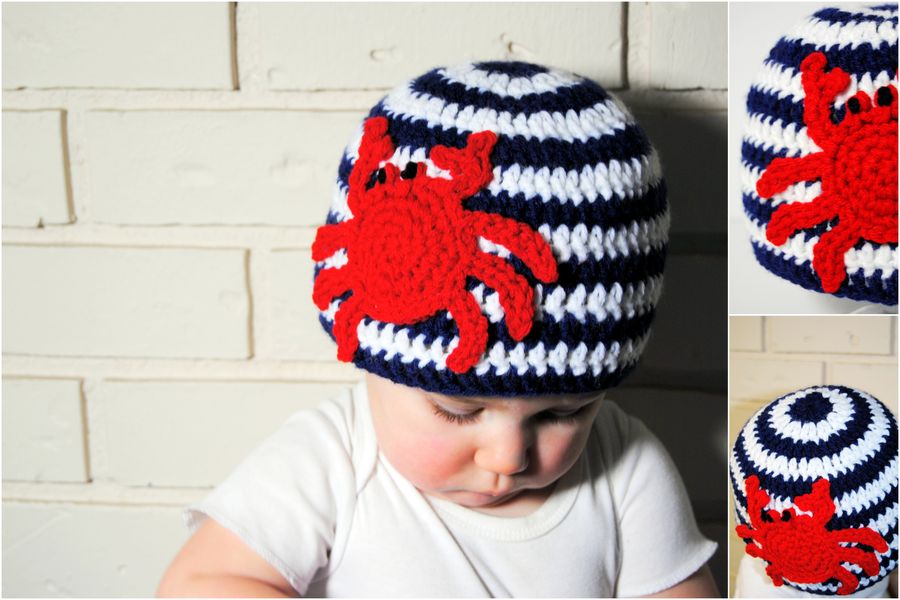 Crochet Crab Nautical Baby Summer Hat Torymakes Pinklion