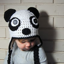 Crochet Panda Bear Hat, Made to Order, sizes Newborn to Adult