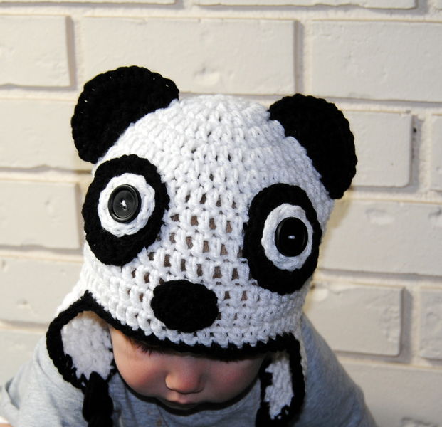 Crochet Panda Bear Hat, Made to Order, sizes Newborn to Adult ...