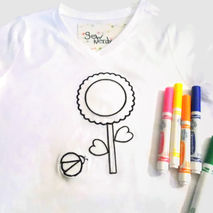 Color Your Own Tshirt, Embroidered Flower and Ladybug to design