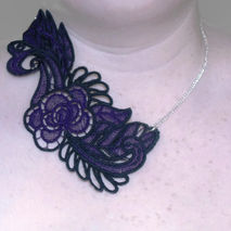 Freestanding Handmade Lace Statement Necklace, Asymmetrical lace