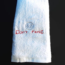 Don't panic  Hand towel. The answer to the meaning of life in on