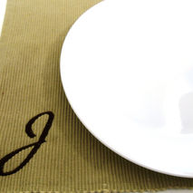 Monogrammed placemats. Simple and elegant. Washable. Custom embr
