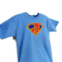 Comic Book Hero Monogrammed  Shirt .  Super Hero Lettering perso