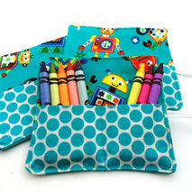 Crayon Wallets , set of 10, Crayon Caddy, Mini Crayon Roll, Colo