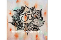 Om & Lotus Flower Mixed Medium 8" x 10" Print