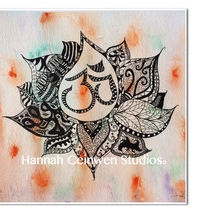 Om & Lotus Flower Mixed Medium 8" x 10" Print