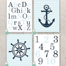 Nautical Alphabet and Number Baby Art Print