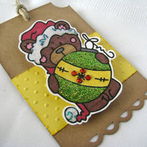 Christmas Gift tag set, hand colored gift tag set, Hand made Chr