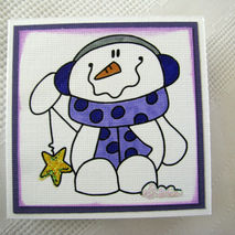 Snowman mini card set, Christmas mini card set, mini holiday car
