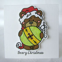 Mini Christmas card set, Bear Christmas card set, Holiday mini c