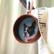 Custom Pet portrait art pendant, hand painted necklace, shadow b