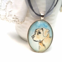 Custom Pet portrait art pendant, hand painted from YOUR PHOTO of