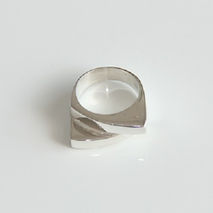 SILVER DOUBLE EDGE RING / SILVER RING / WOMENS RING