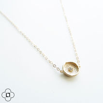 Delicate Little Gold Coin Necklace for Layering