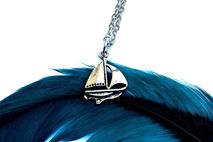 little sailboat necklace, nautical necklace, boat necklace