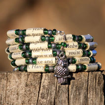 Harry Potter Bracelet Slytherin Paper Bead Bracelet Upcycled fro