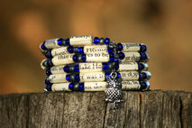 Harry Potter Bracelet Ravenclaw Paper Bead Bracelet Upcycled fro