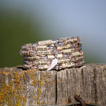 Beaded Faith Bracelet With Angel Wing Charm - Stacking Wrap Brac