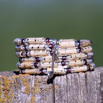 Music Bracelet in Purple  - Beads Upcycled from Vintage Hymnal -