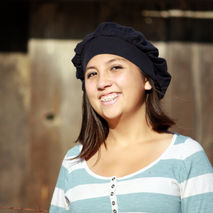 Vegan Navy Blue Hat - OOAK  - Back to School