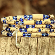 Music Bracelet  - Beads Upcycled from Vintage Hymnal - Memory Wi