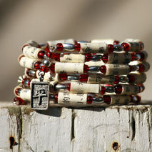 Asian Inspired Upcycled Book Jewelry: Bracelet - Chinese Languag