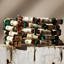 Asian Inspired Upcycled Book Jewelry: Bracelet - Chinese Languag