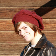 Women's Felted Wool Hat in Burgundy - Upcycle