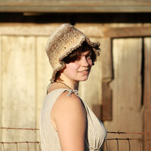 Crocheted Brown and Tan Women's Hat - Cloche - Floppy Hat - Upcy