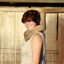 Upcycled Tan Ombre Infinity Scarf